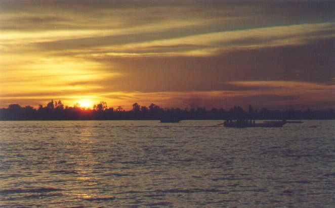 Zonsondergang op de Mekong - Vietnam